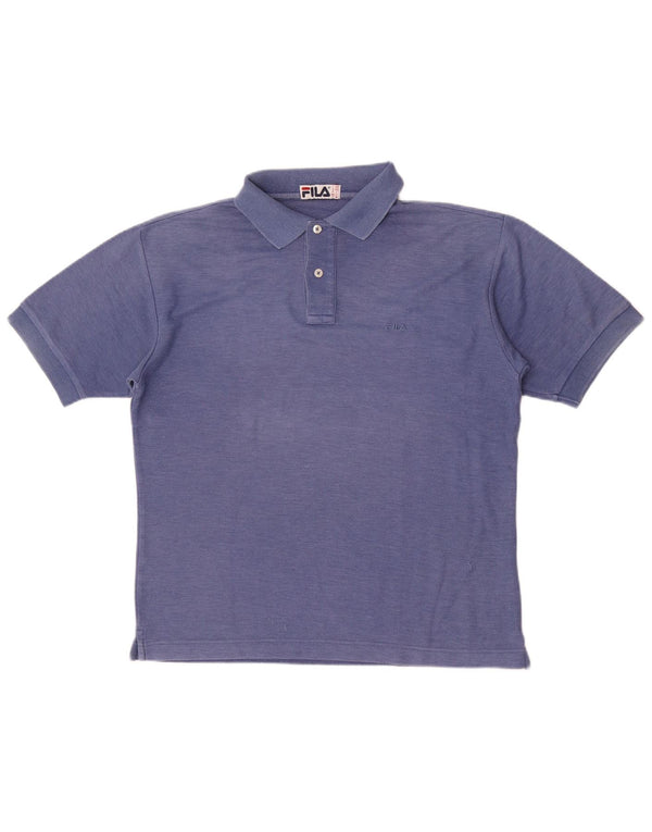 Fila Mens Polo Shirt Small Blue Cotton