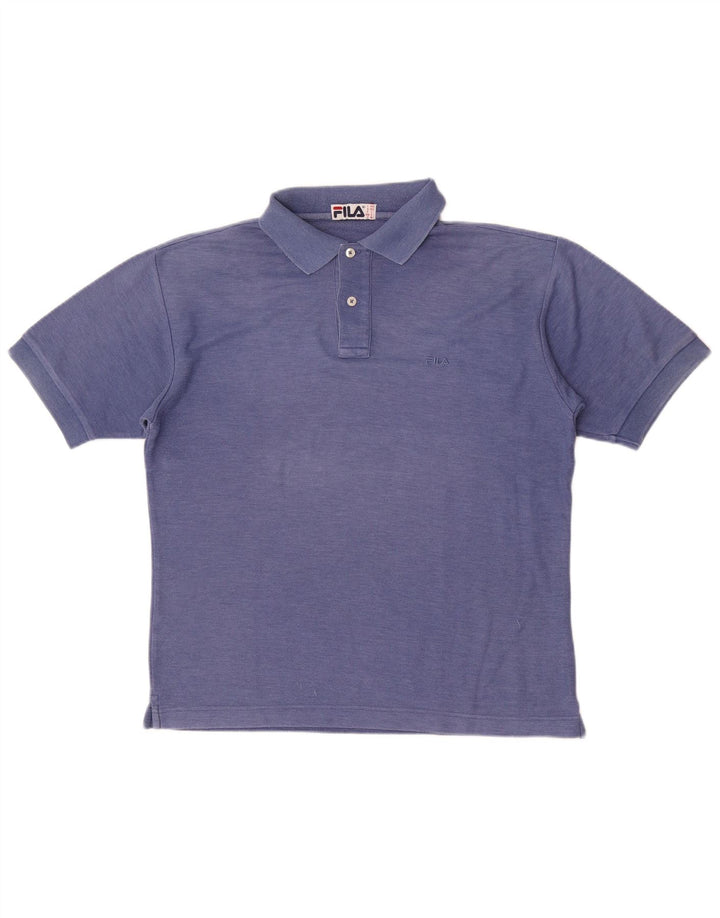 Fila Mens Polo Shirt Small Blue Cotton