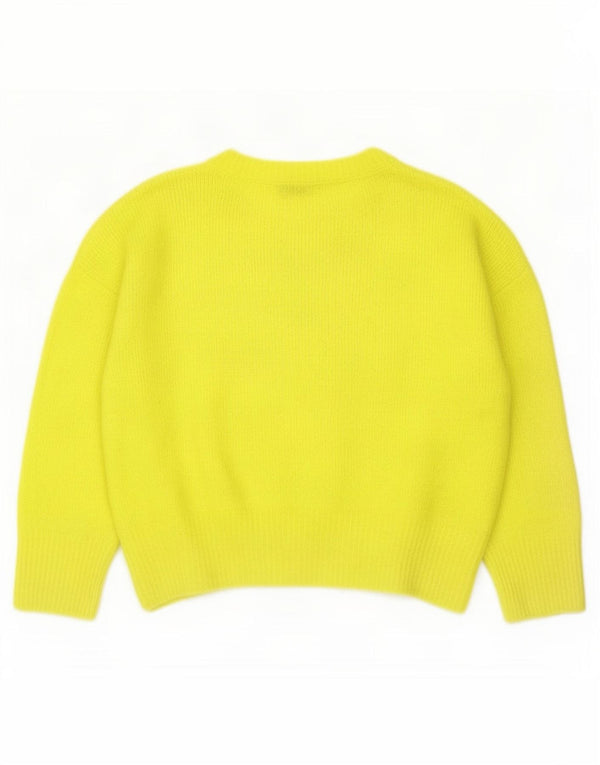Zara Womens 3/4 Sleeve Boat Neck Jumper Sweater UK 14 Medium Yellow
