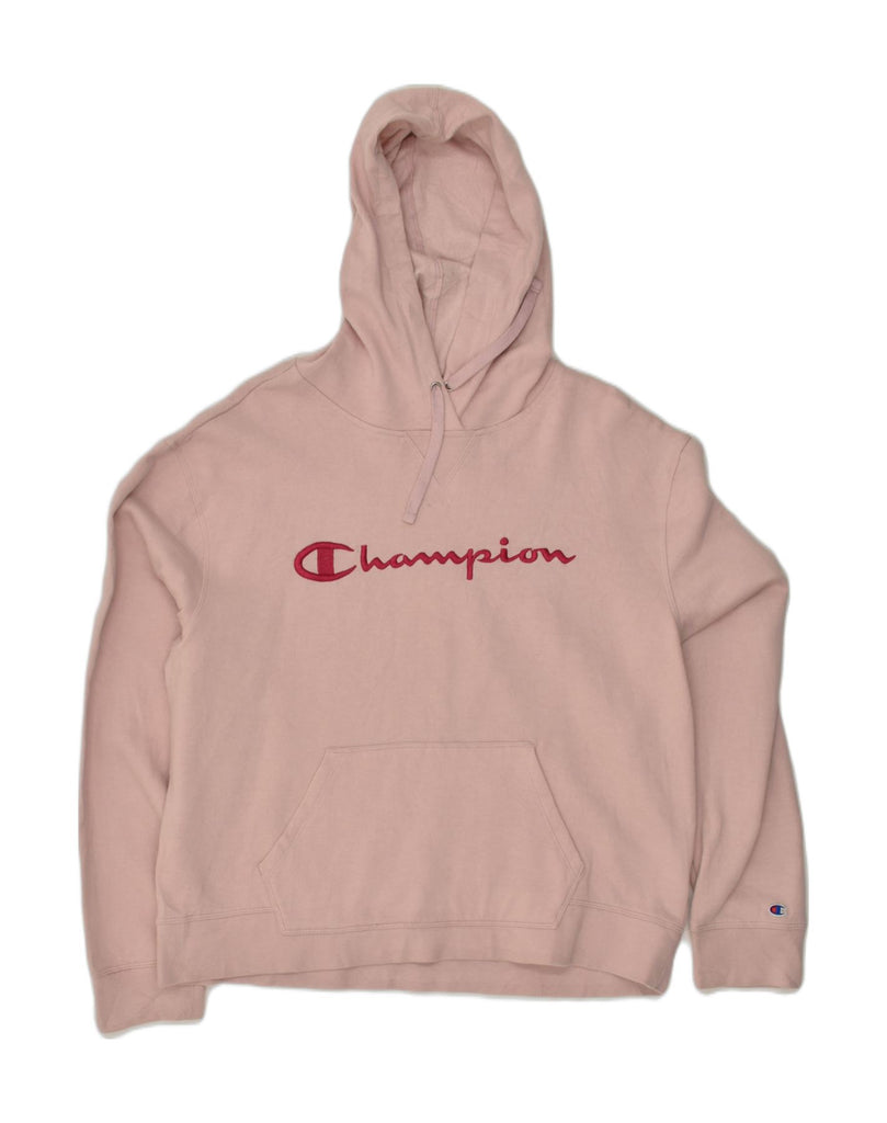 CHAMPION Womens Graphic Hoodie Jumper UK 18 XL  Beige Cotton | Vintage Champion | Thrift | Second-Hand Champion | Used Clothing | Messina Hembry 