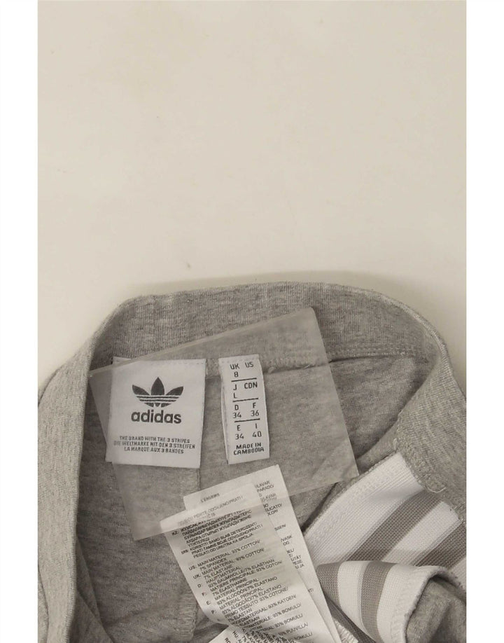 Adidas Womens Graphic Leggings UK 8 Small Grey Cotton