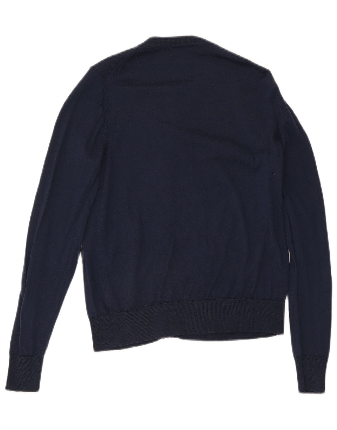 Marks & Spencer Womens Cardigan Sweater UK 8 Small Navy Blue Merino Wool