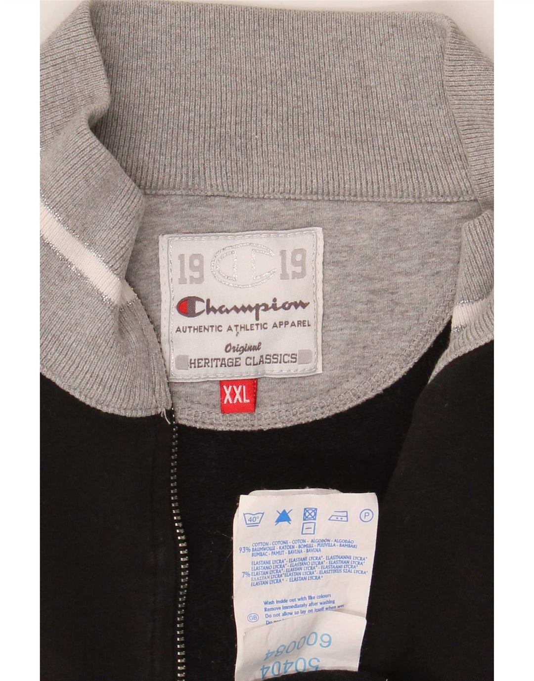 Champion Womens Heritage Classics Tracksuit Top Jacket UK 20 2XL Black