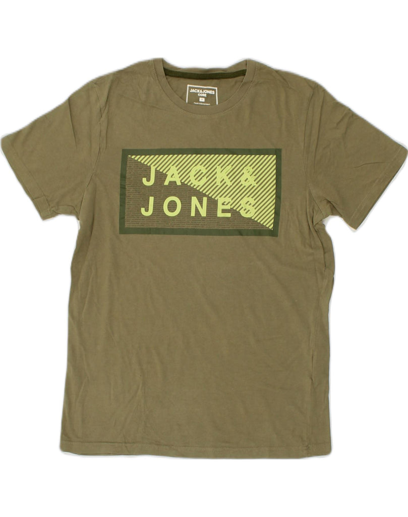 JACK & JONES Mens Graphic T-Shirt Top Medium Khaki Cotton | Vintage Jack & Jones | Thrift | Second-Hand Jack & Jones | Used Clothing | Messina Hembry 