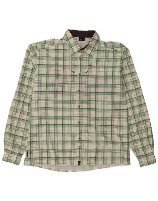 SALEWA Mens Shirt Large Green Check Polyester