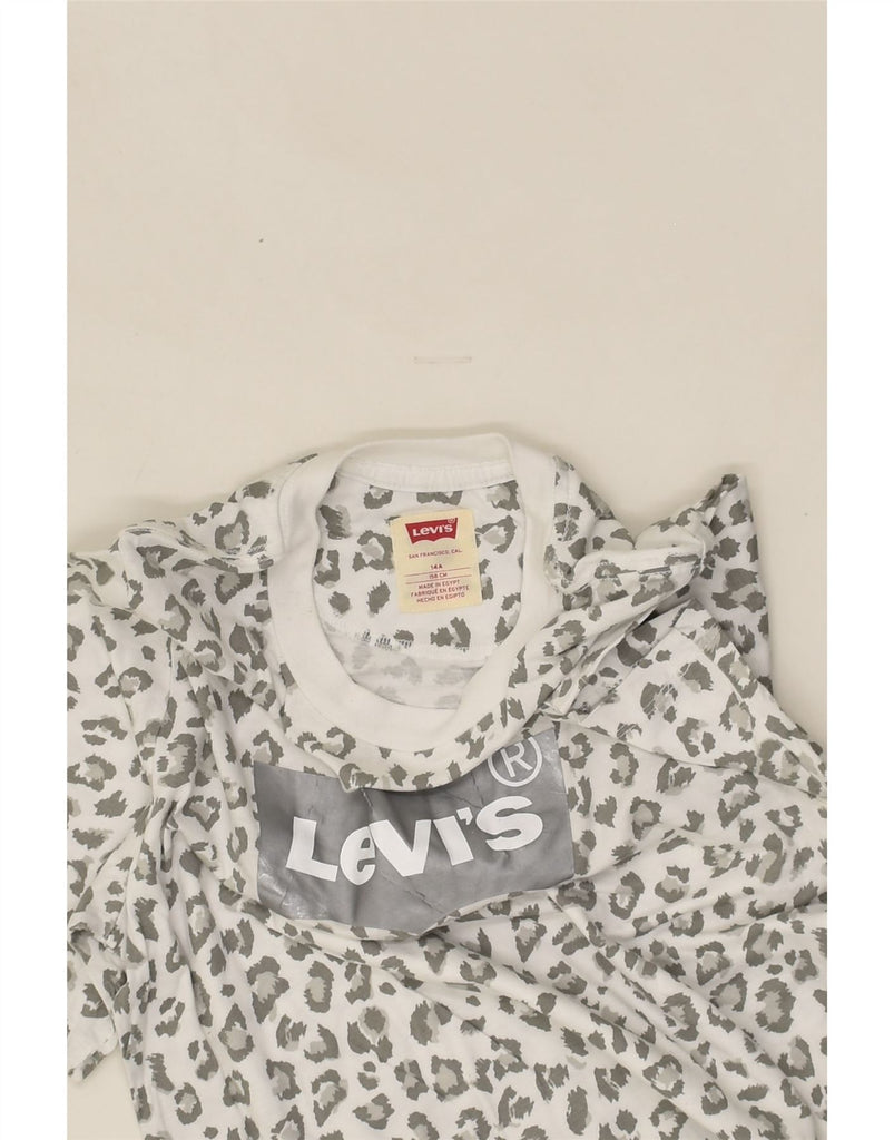 LEVI'S Girls Graphic T-Shirt Top 13-14 Years Grey Animal Print Cotton | Vintage Levi's | Thrift | Second-Hand Levi's | Used Clothing | Messina Hembry 