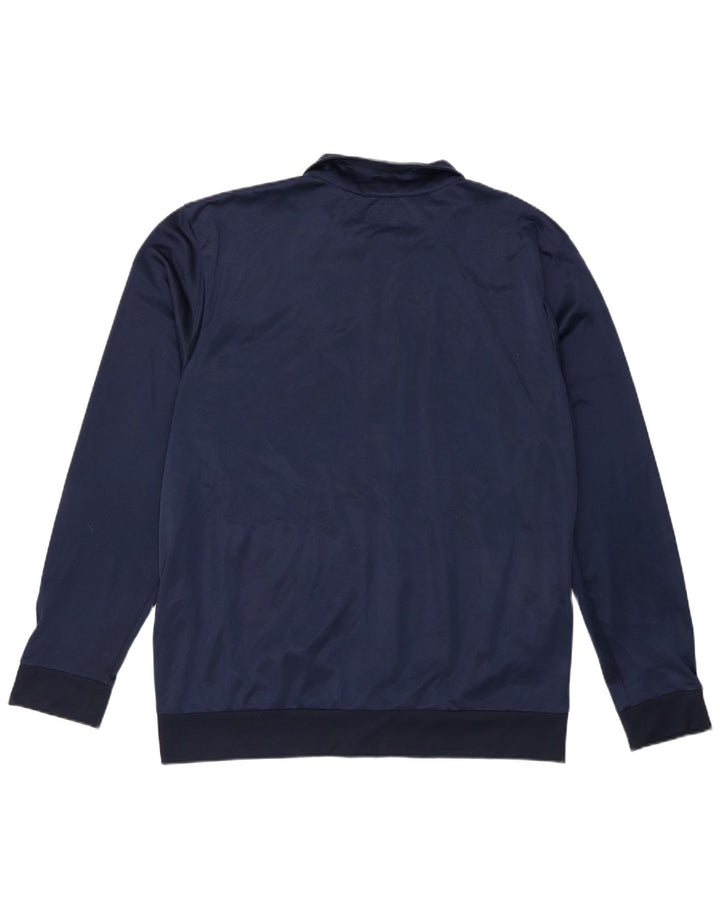Kappa Mens Graphic Tracksuit Top Jacket 2XL Navy Blue Polyester