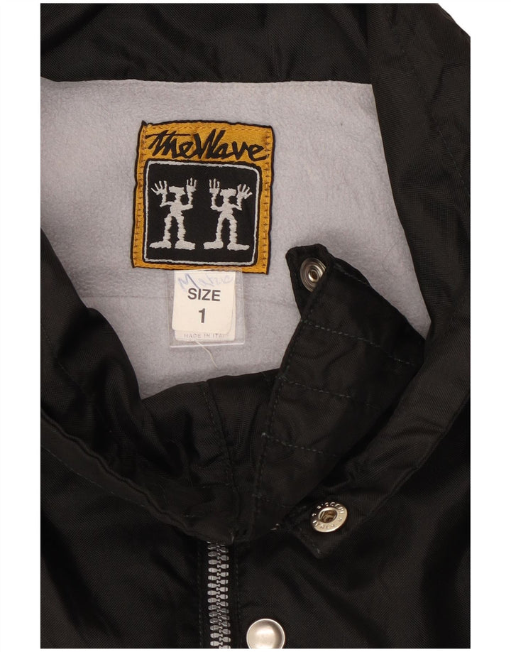 Vintage Mens Graphic Windbreaker Jacket UK 40 Large Black Nylon