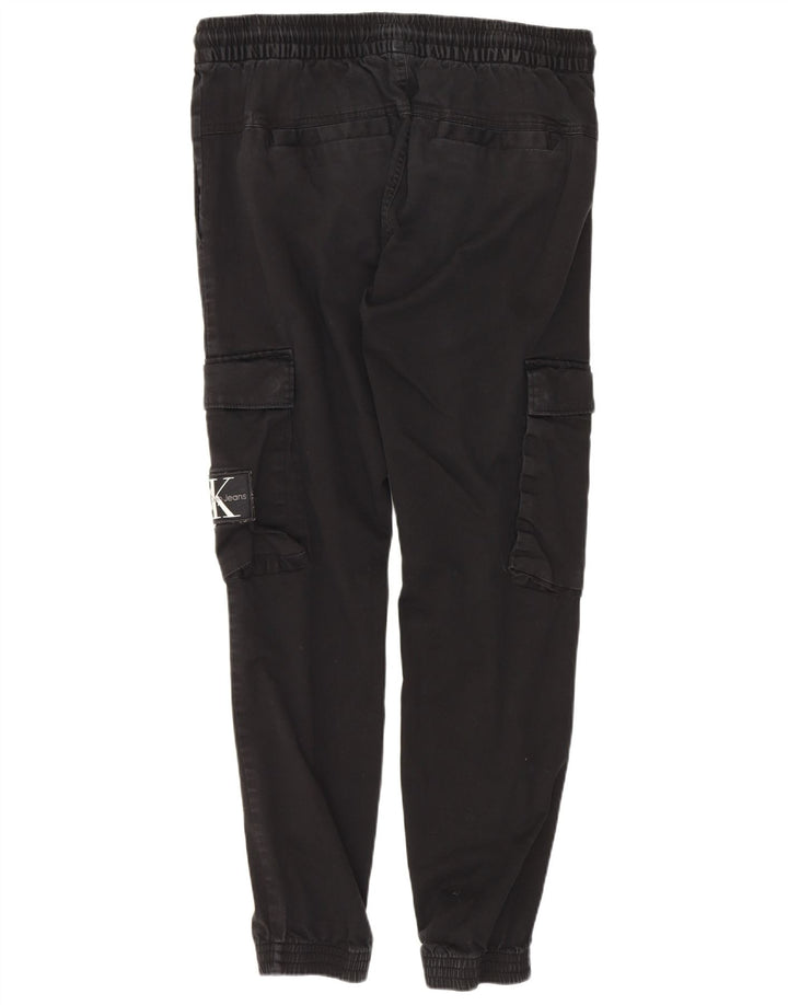Calvin Klein Womens Joggers Cargo Trousers Medium W30 L28 Black Cotton