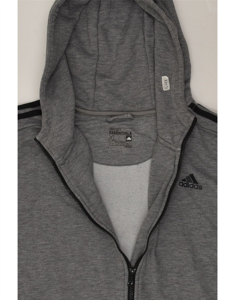 ADIDAS Mens Zip Hoodie Sweater XL Grey Polyester | Vintage Adidas | Thrift | Second-Hand Adidas | Used Clothing | Messina Hembry 