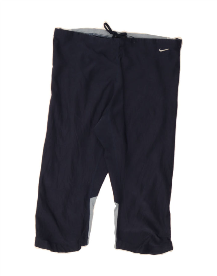 NIKE Womens Sport Shorts UK 10/12 Medium  Navy Blue Colourblock Vintage Nike and Second-Hand Nike from Messina Hembry 