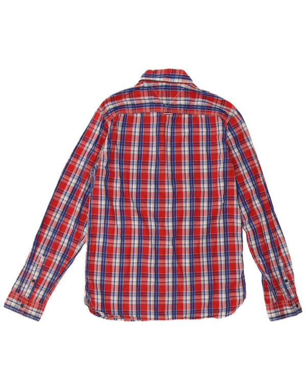 TOMMY HILFIGER Boys Shirt 15-16 Years Large Red Check Cotton