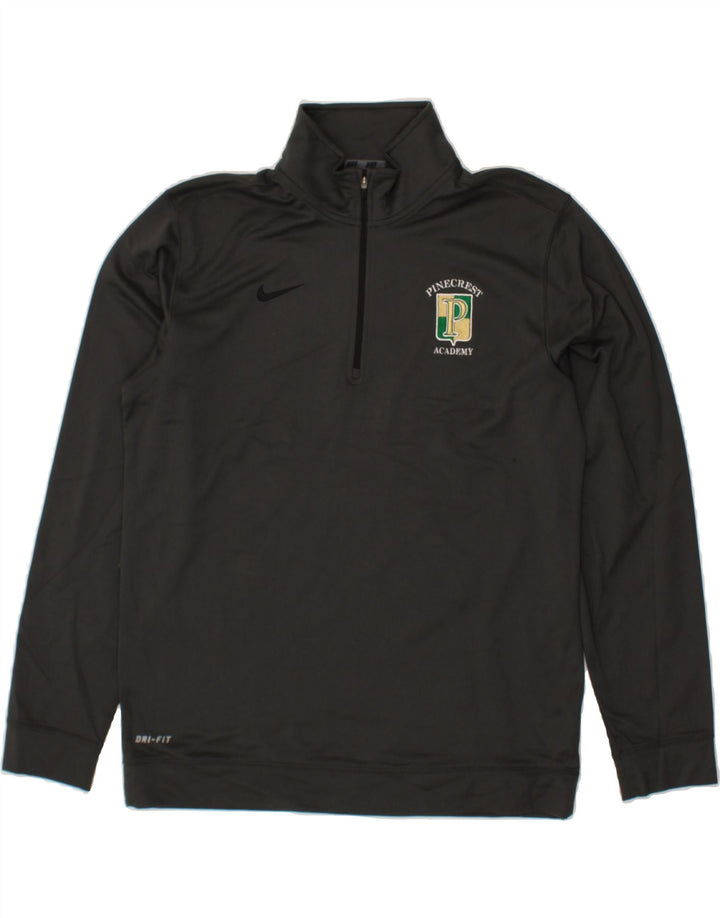 NIKE Mens Dri Fit Zip Neck Sweatshirt Jumper Medium Grey Polyester Vintage Nike and Second-Hand Nike from Messina Hembry 