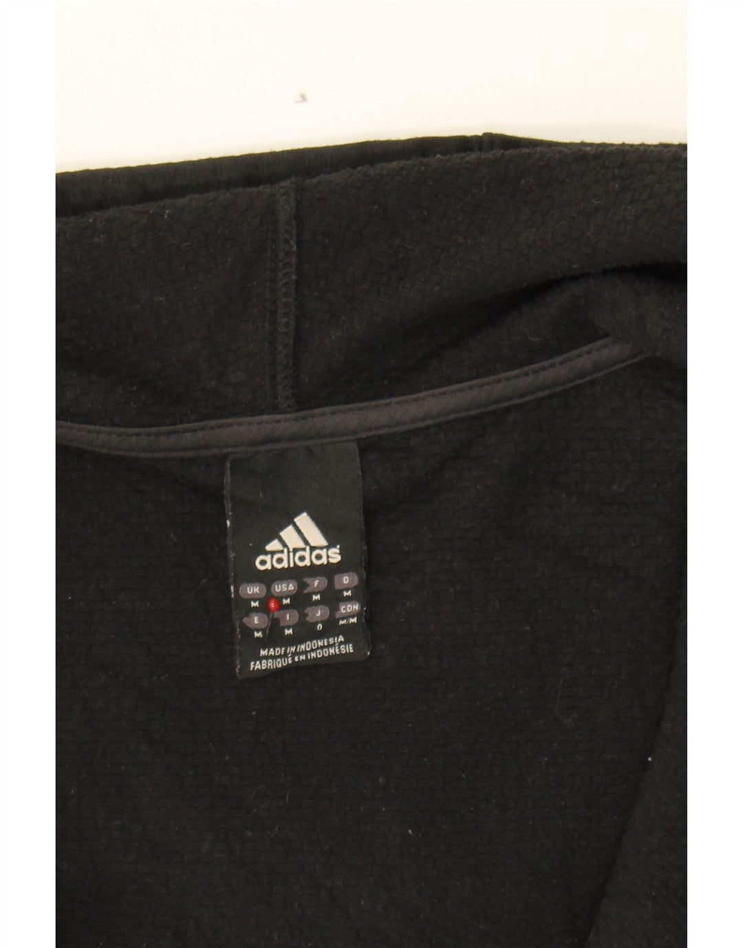 ADIDAS Mens Zip Hoodie Sweater Medium Black Polyester Vintage Adidas and Second-Hand Adidas from Messina Hembry 