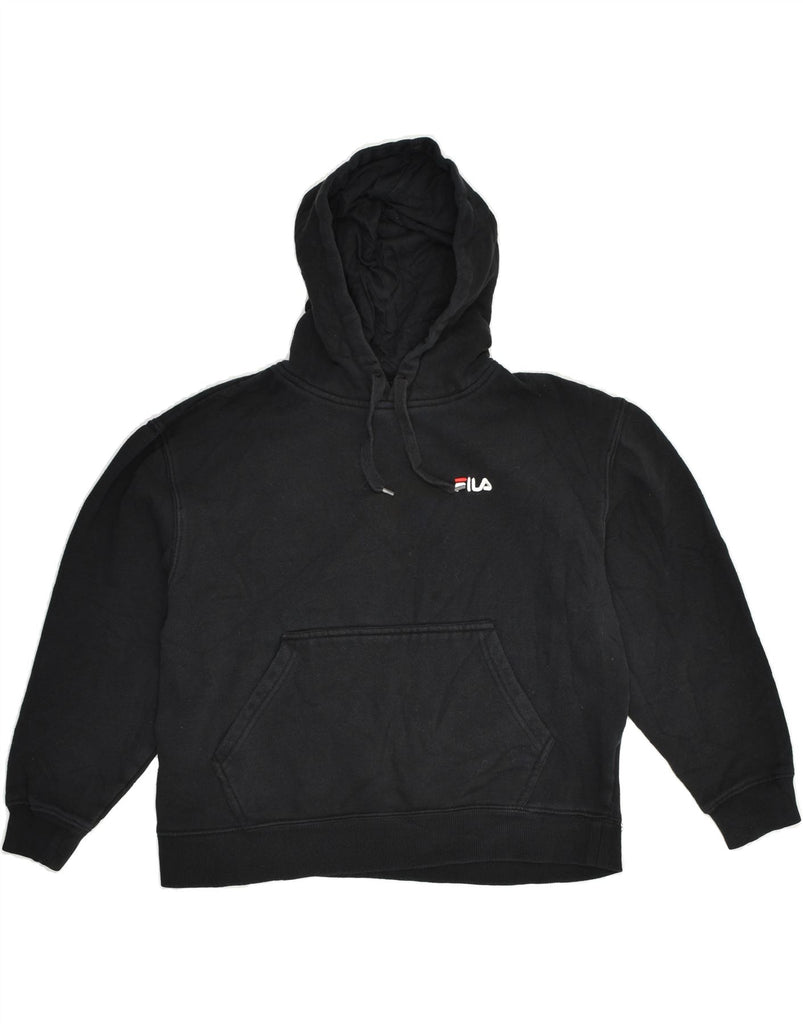 FILA Boys Hoodie Jumper 15-16 Years Black Cotton | Vintage Fila | Thrift | Second-Hand Fila | Used Clothing | Messina Hembry 