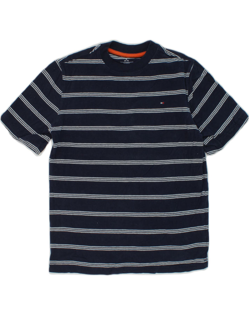 TOMMY HILFIGER Boys T-Shirt Top 8-9 Years Medium Navy Blue Striped Cotton | Vintage Tommy Hilfiger | Thrift | Second-Hand Tommy Hilfiger | Used Clothing | Messina Hembry 