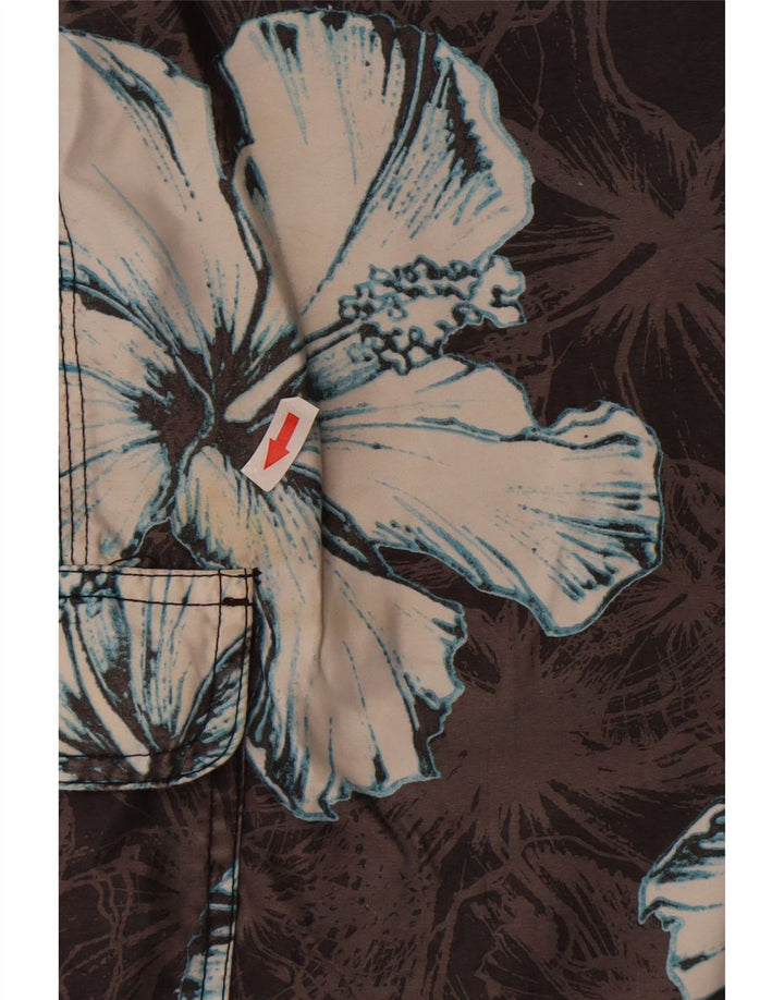 Hurley Mens Graphic Swimming Shorts Medium  Grey Floral Polyester