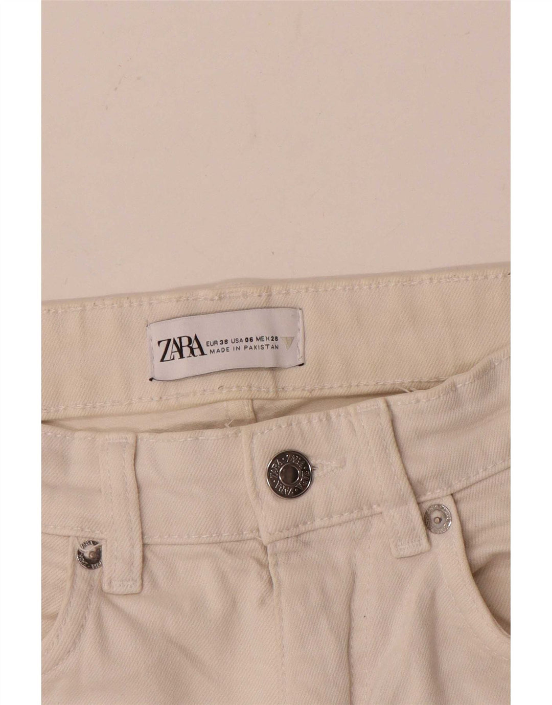 Zara Womens Cropped Jeans EU 38 Small W28 L25 White