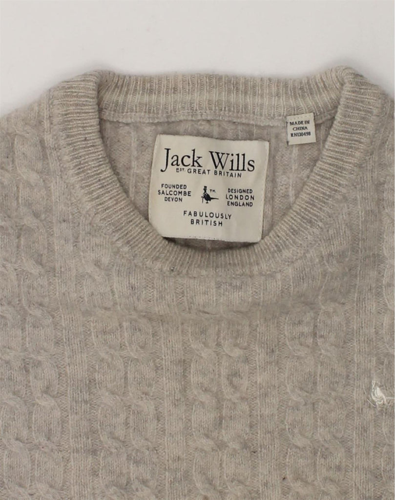 JACK WILLS Girls Crew Neck Jumper Sweater 13-14 Years Grey Wool | Vintage Jack Wills | Thrift | Second-Hand Jack Wills | Used Clothing | Messina Hembry 