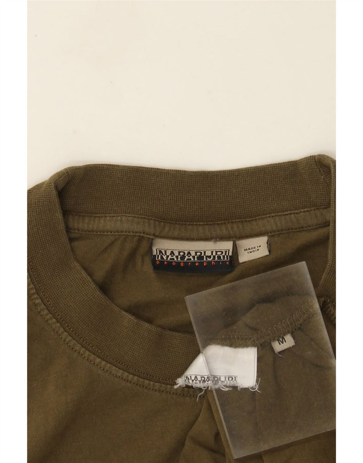 Napapijri Mens Graphic T-Shirt Top Medium Khaki