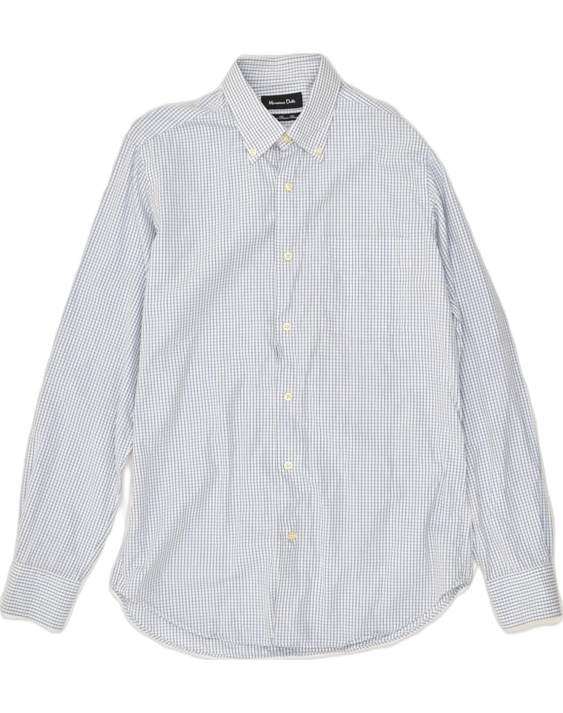 MASSIMO DUTTI Mens Shirt Size 15 1/2  Medium White Check Cotton | Vintage Massimo Dutti | Thrift | Second-Hand Massimo Dutti | Used Clothing | Messina Hembry 