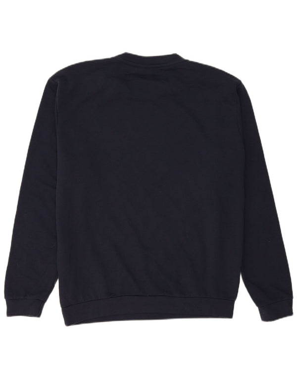 Sergio Tacchini Mens Sweatshirt Jumper Large Navy Blue Cotton