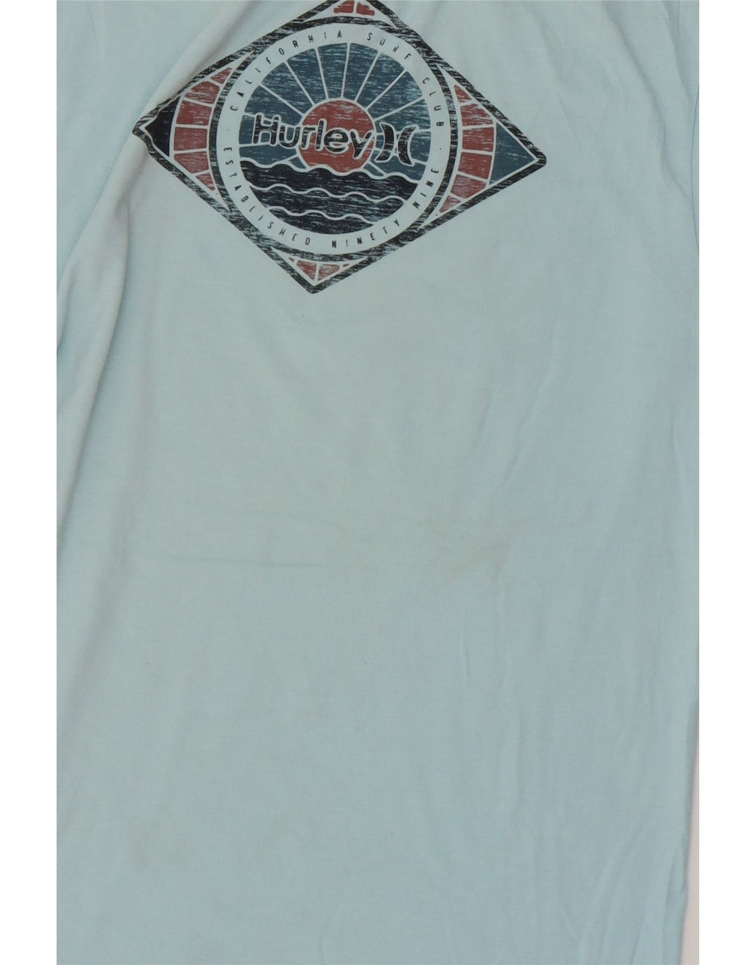HURLEY Mens Graphic T-Shirt Top Medium Blue Cotton Vintage Hurley and Second-Hand Hurley from Messina Hembry 