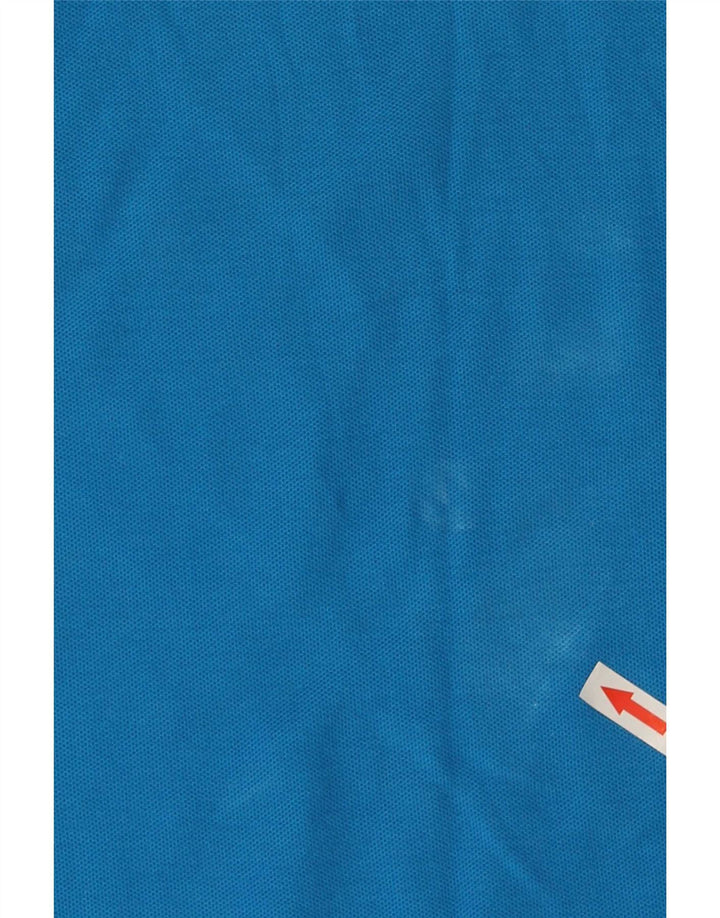 Lotto Mens Polo Shirt Large Blue Striped Cotton
