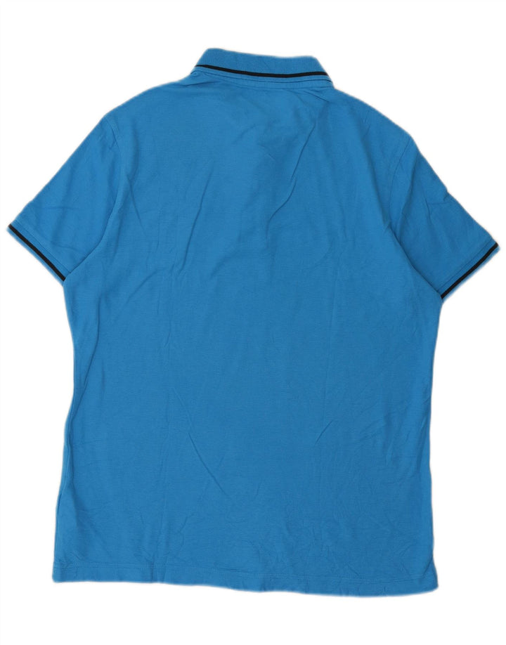 Lotto Mens Polo Shirt Medium Blue Cotton