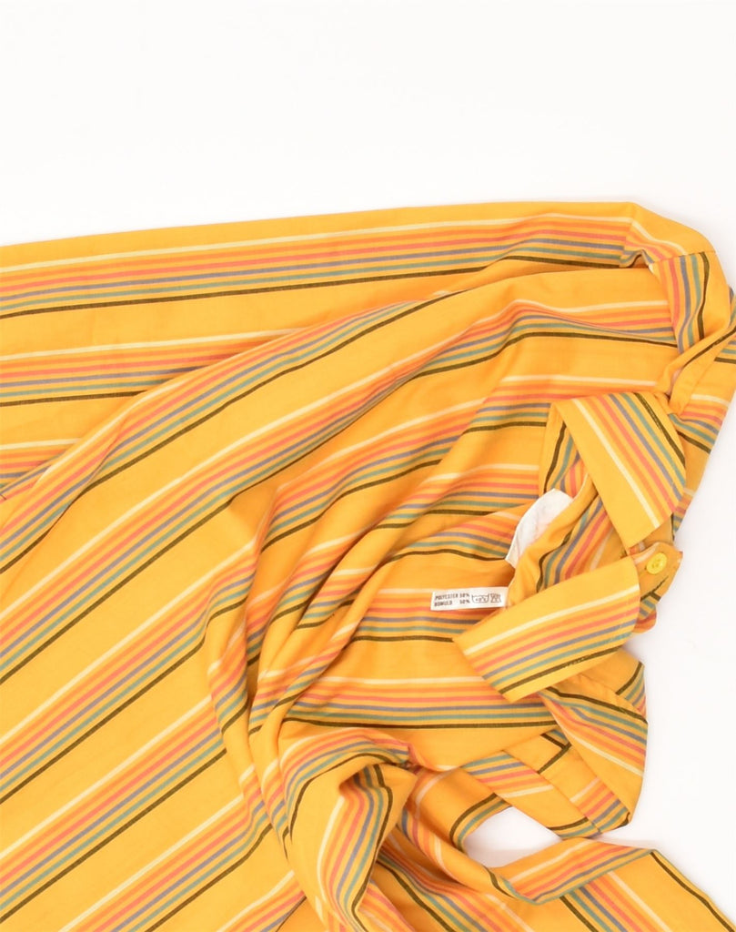 VINTAGE Womens Shirt EU 36 Small Yellow Pinstripe Polyester | Vintage Vintage | Thrift | Second-Hand Vintage | Used Clothing | Messina Hembry 