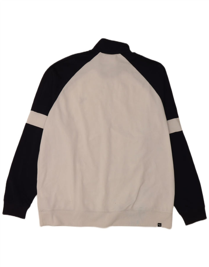 PUMA Mens Tracksuit Top Jacket 2XL Navy Blue Colourblock Polyester