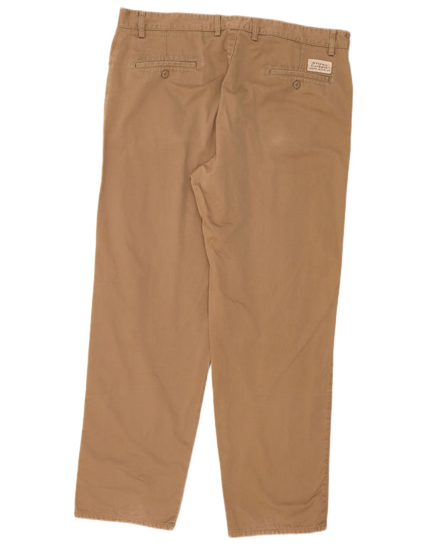 Avirex Mens Straight Casual Trousers W42 L34 Beige Cotton