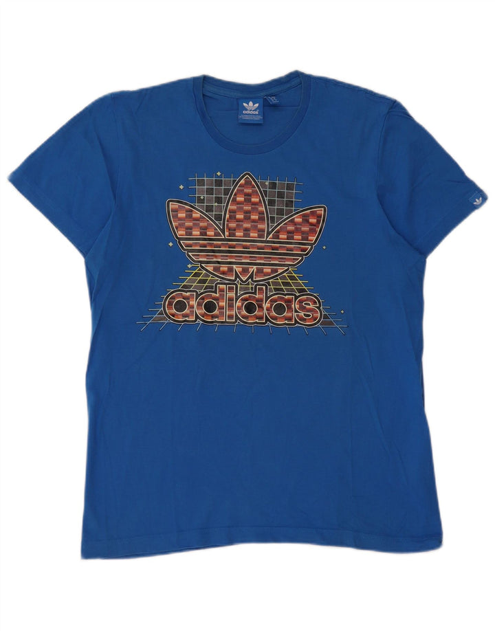 Adidas Mens Graphic T-Shirt Top Small Blue Cotton