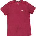 NIKE Mens Dri Fit T-Shirt Top Medium Burgundy Vintage Nike and Second-Hand Nike from Messina Hembry 