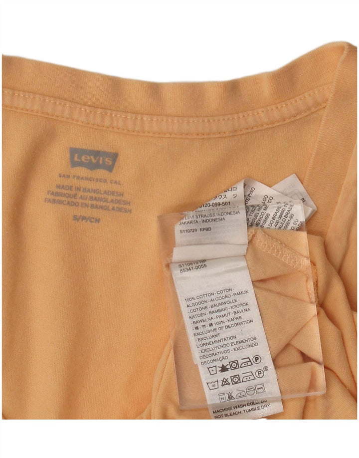 LEVI'S Womens T-Shirt Top UK 10 Small Orange Cotton Vintage Levi's and Second-Hand Levi's from Messina Hembry 