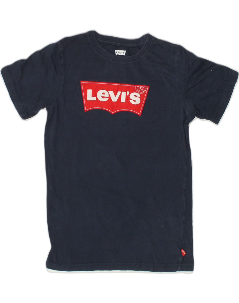 LEVI'S Girls Graphic T-Shirt Top 12-13 Years Large Navy Blue Cotton | Vintage Levi's | Thrift | Second-Hand Levi's | Used Clothing | Messina Hembry 