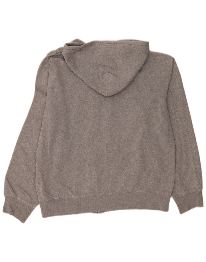 NIKE Mens Zip Hoodie Sweater XL Grey Cotton