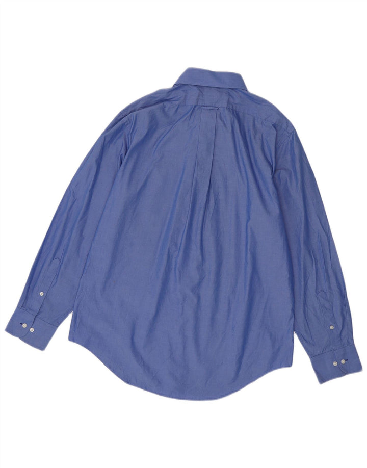 Izod Mens Easy Care Shirt Size 16 1/2 Large Blue Cotton