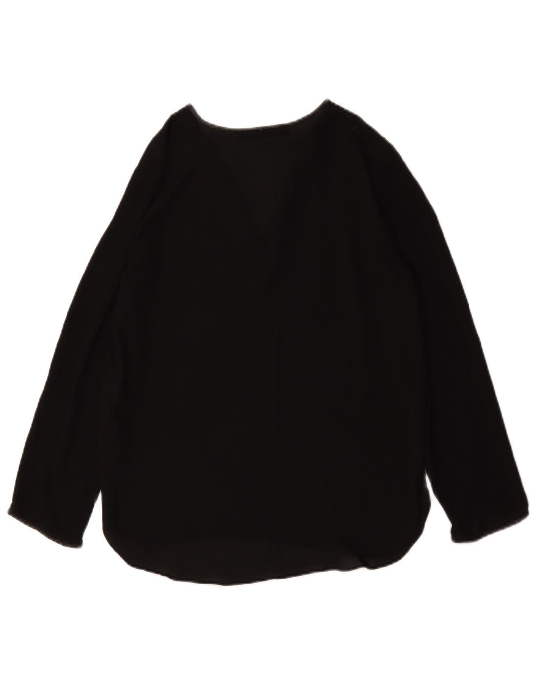 Zara Womens Top Long Sleeve UK 10 Small Black Polyester