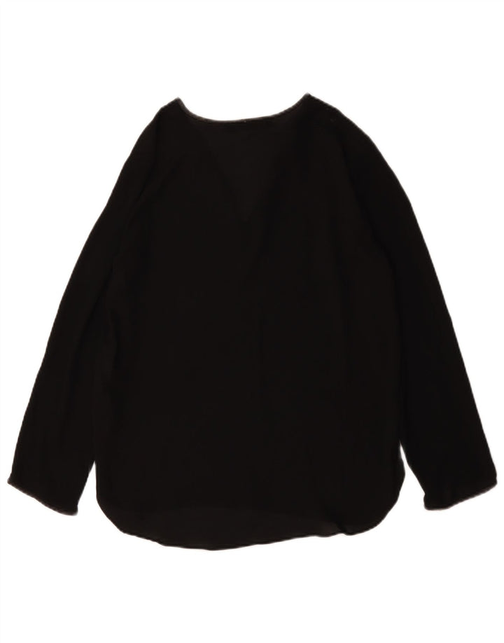 Zara Womens Top Long Sleeve UK 10 Small Black Polyester