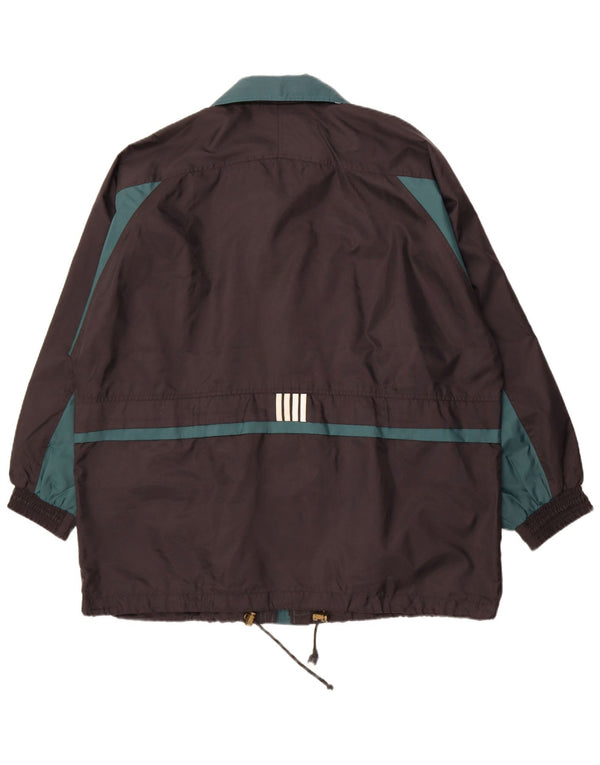 Vintage Mens Windbreaker Jacket UK 44 2XL Black Colourblock Nylon