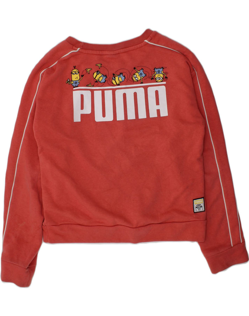 PUMA Girls Graphic Sweatshirt Jumper 11-12 Years Red Cotton | Vintage Puma | Thrift | Second-Hand Puma | Used Clothing | Messina Hembry 