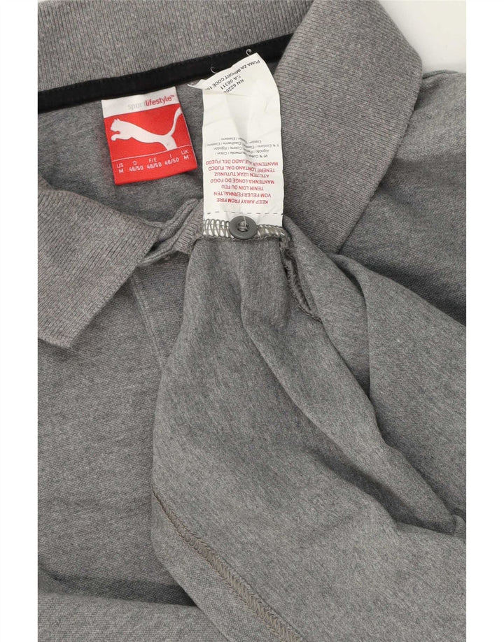 Puma Mens Polo Shirt Medium Grey Cotton