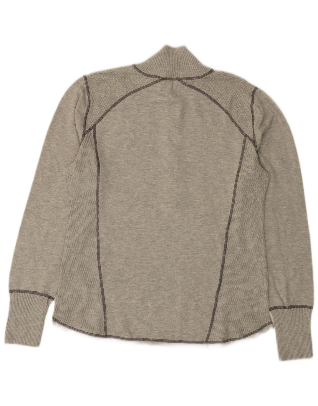 EDDIE BAUER Womens Zip Neck Jumper Sweater UK 18 XL Grey Polyester