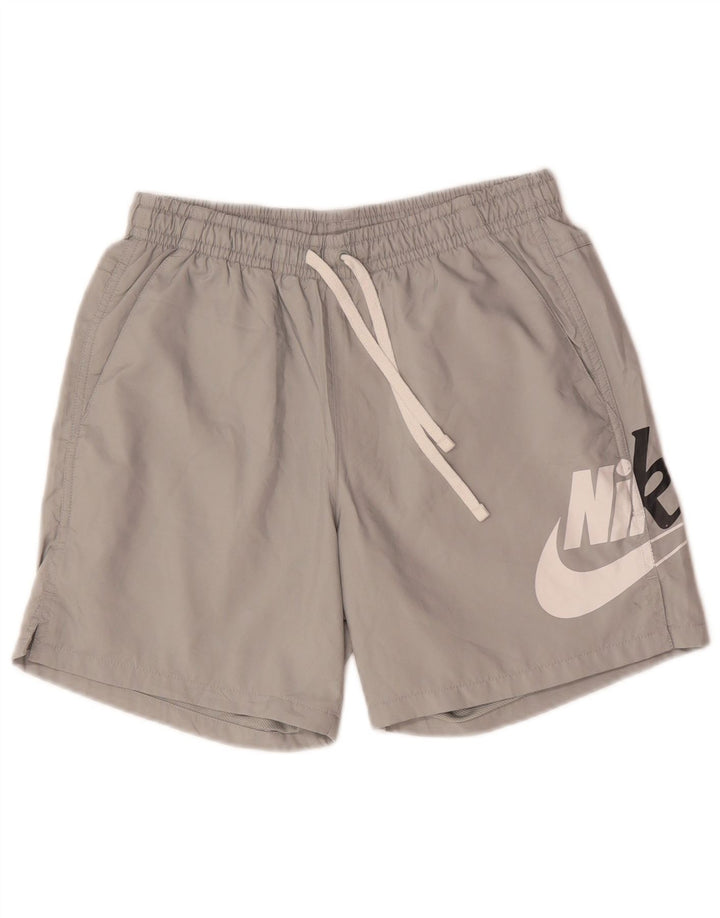 Nike Mens Graphic Swimming Shorts Small Grey Polyester
