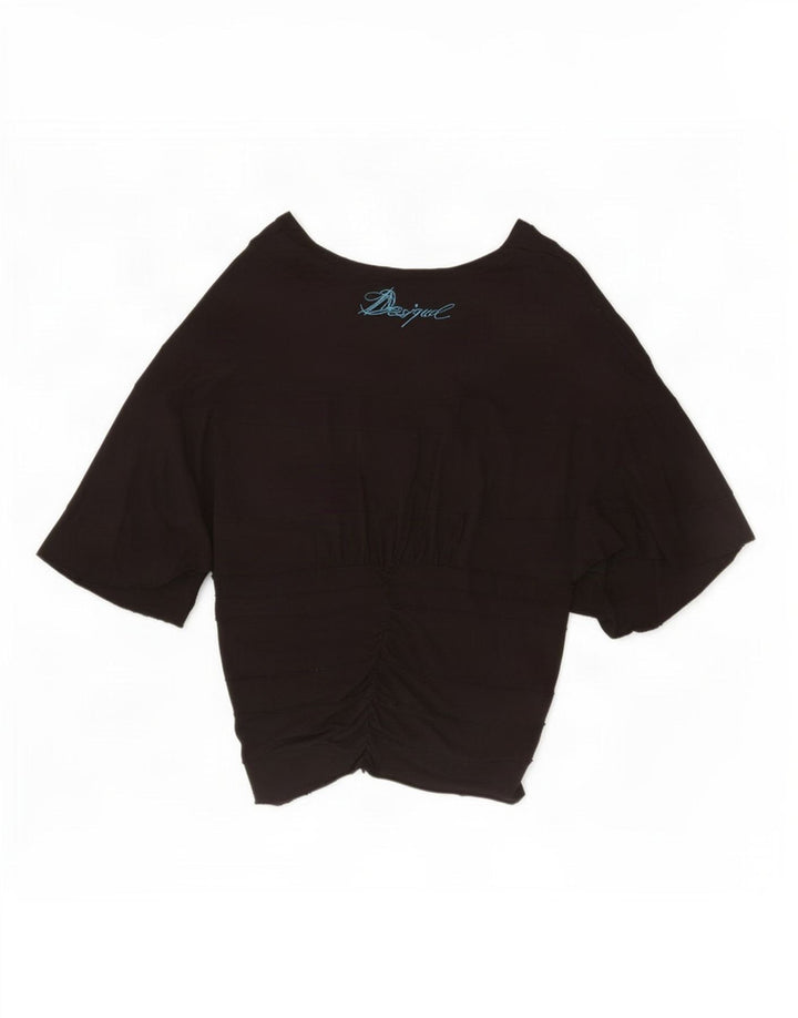 Desigual Womens Batwing Blouse Top UK 14 Large Black Viscose