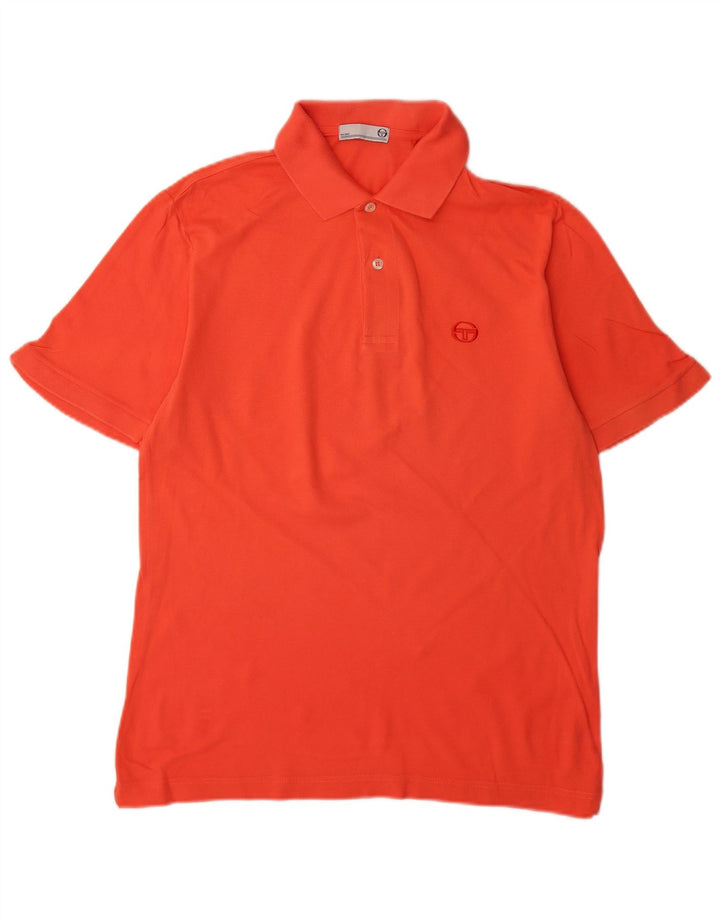 SERGIO TACCHINI Mens Polo Shirt IT 48 Medium Orange Cotton