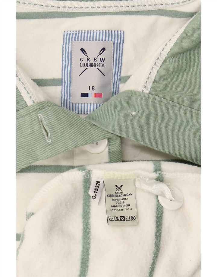 CREW CLOTHING Womens Sweatshirt Jumper UK 16 Large  White Striped