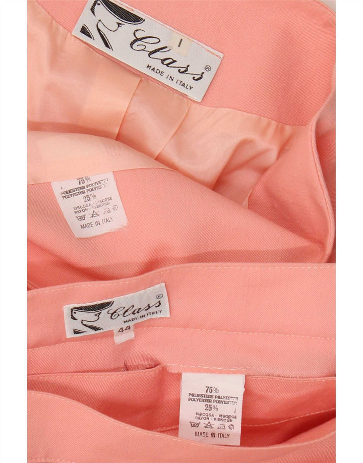 Vintage Womens 2 Piece Skirt Set IT 44 Medium W28 Pink Polyester