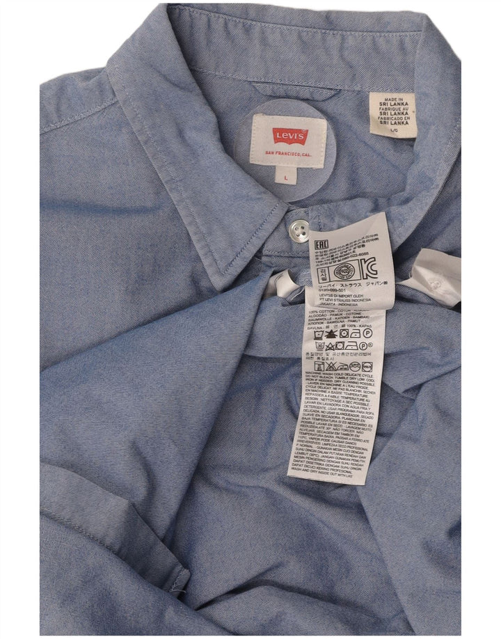 LEVI'S Mens Shirt Large Blue Cotton